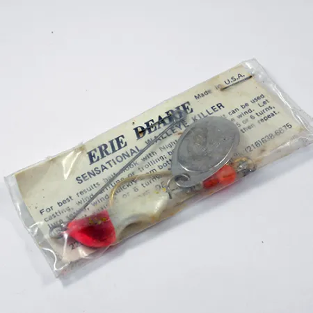 Erie Dearie Walleye Killer, 1/2oz Red / White spinning lure #2227