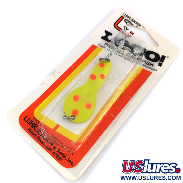  Luhr Jensen Loco 2 UV, 1/4oz Yellow / Red / Nickel fishing spoon #10000