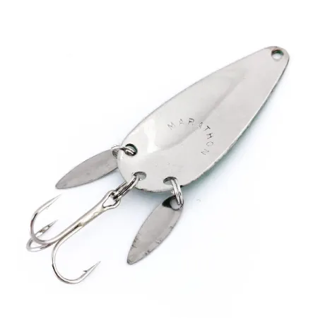 Vintage Marathon (with sonic blades), 2/5oz Nickel / Green fishing spoon #10006