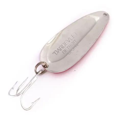 Vintage Eppinger Dardevle Dardevlet , 3/4oz Red / White / Nickel fishing spoon #10009