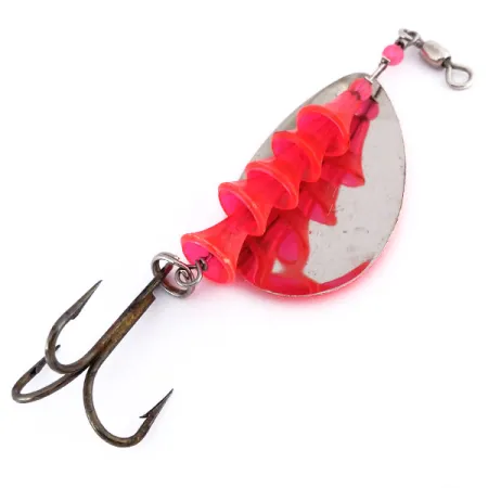 Vintage Luhr Jensen TEE Spoon 5 UV, 2/5oz Nickel / Orange spinning lure #10011