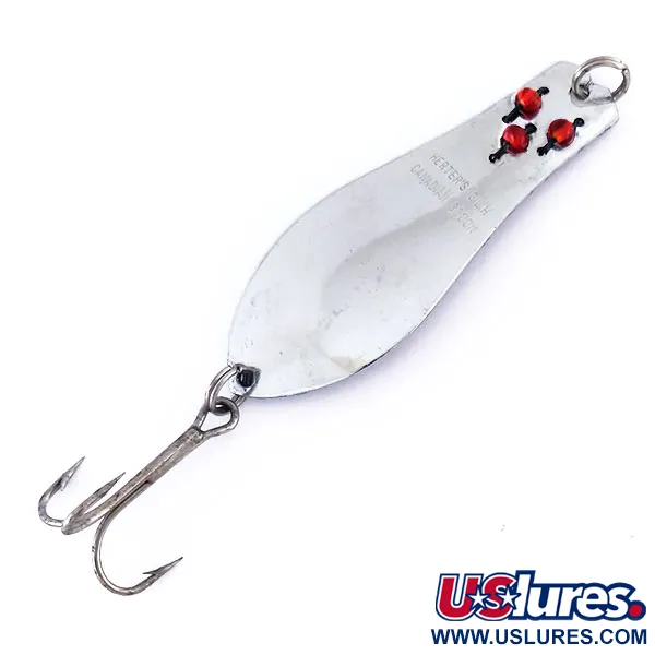 Vintage   Herter's Canadian Spoon, 1/3oz Nickel / Red fishing spoon #10013