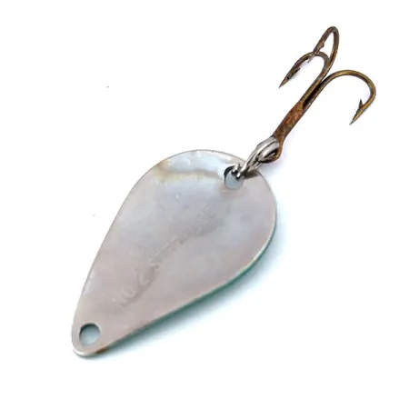 Vintage Acme Stee-Lee, 1/4oz Hammered Nickel / Green fishing spoon #10033