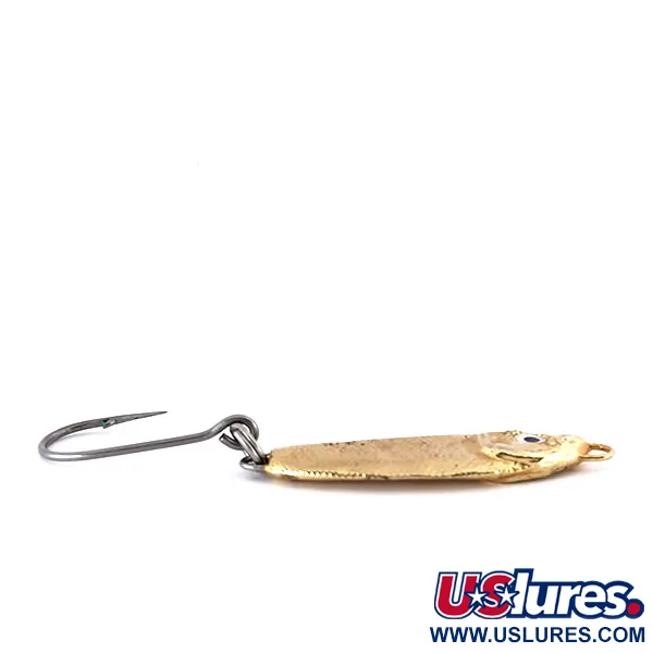 Vintage Luhr Jensen Crippled Herring Jig Lure, 1/2oz Gold fishing spoon #10046