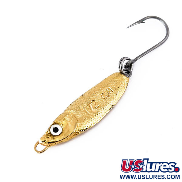 Vintage   Luhr Jensen Crippled Herring Jig Lure, 1/2oz Gold fishing spoon #10046
