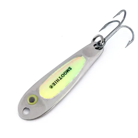 Vintage Hopkins Smoothie, 3/4oz Nickel / Green / Pink fishing spoon #10048