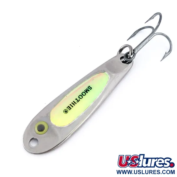 Vintage   Hopkins Smoothie, 3/4oz Nickel / Green / Pink fishing spoon #10048