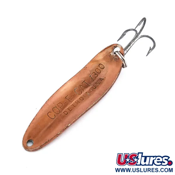 Vintage  Eppinger Dardevle Cop-E-Cat 7300, 1/3oz Hammered Copper fishing spoon #10055