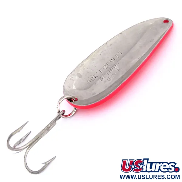 Vintage  Eppinger Dardevle Rok't Devlet UV, 1 1/4oz Red / Black / Nickel fishing spoon #10062