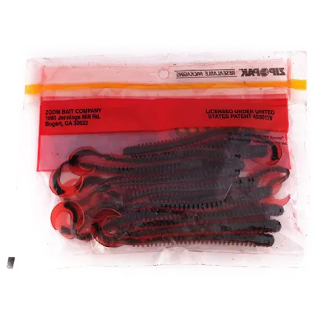 Zoom Super Salt Plus soft bait 18pcs, Red / Black fishing #10068