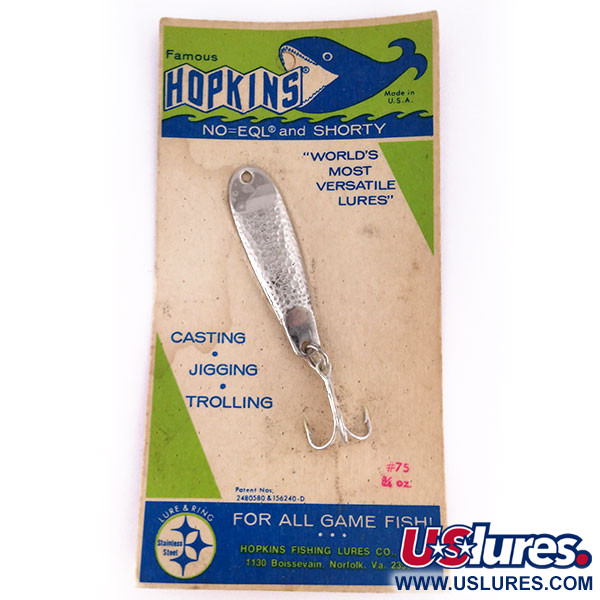   Hopkins Shorty 75, 3/4oz Hammered Nickel fishing spoon #10069
