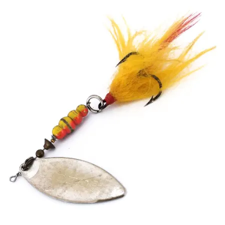 Vintage Mepps Aglia Long 4 Dressed (with tail), 3/5oz Silver spinning lure #10073