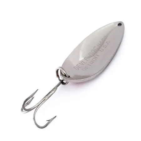 Vintage Eppinger Dardevle Devle Dog, 2/3oz Nickel / Red fishing spoon #10104