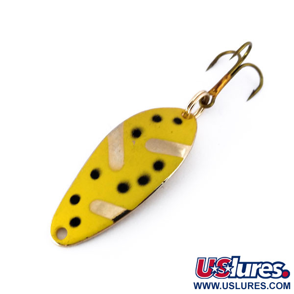 Vintage  Seneca Little Cleo, 1/4oz Yellow fishing spoon #10105
