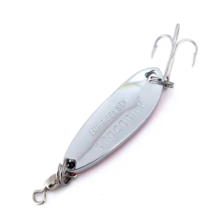 Vintage Luhr Jensen Krocodile, 1/3oz Nickel / Orange fishing spoon #10125