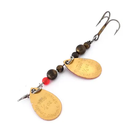 Vintage Thomas Double Spinn, 3/16oz Gold / Red spinning lure #10133