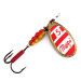 Vintage   Mepps Aglia 5, 1/2oz Red / White / Brass spinning lure #10136