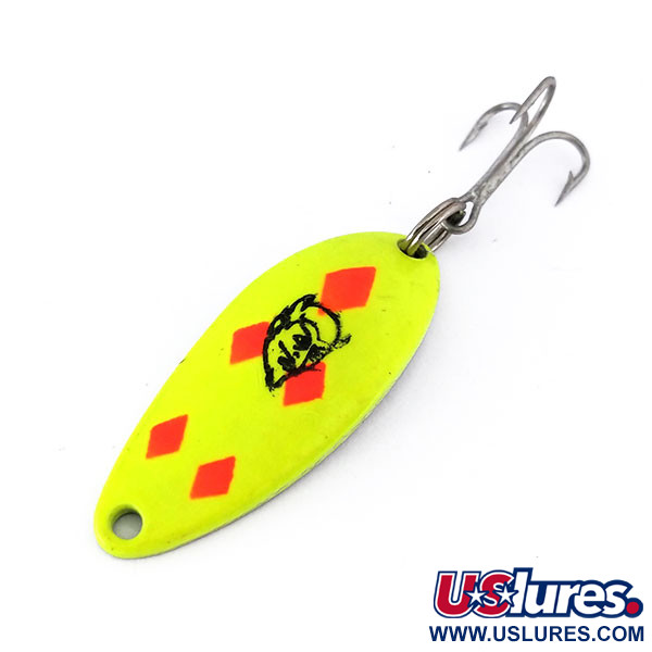  Eppinger Dardevle Devle Dog 5200 UV, 1/4oz Yellow / Red / Nickel fishing spoon #10162