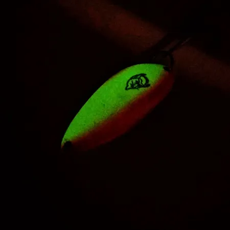 Eppinger Dardevle Devle Dog UV Glow, 2/3oz White / Orange / Nickel fishing spoon #10166