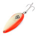  Eppinger Dardevle Devle Dog UV Glow, 2/3oz White / Orange / Nickel fishing spoon #10166