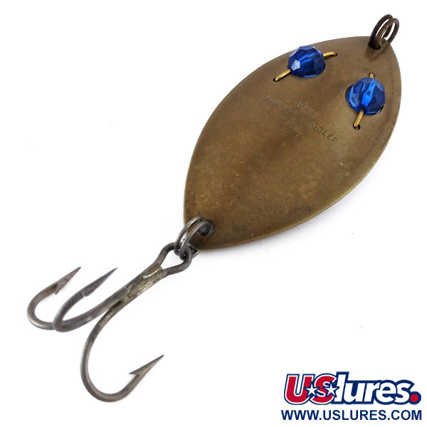 Vintage   Gibbs One Eye Wiggler, 1 1/4oz Bronze (Brass) / Blue fishing spoon #10169