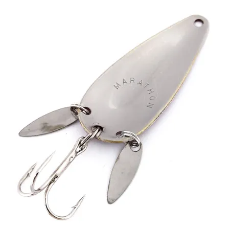 Vintage Marathon (with sonic blades), 2/5oz Dark Red / Nickel fishing spoon #10185