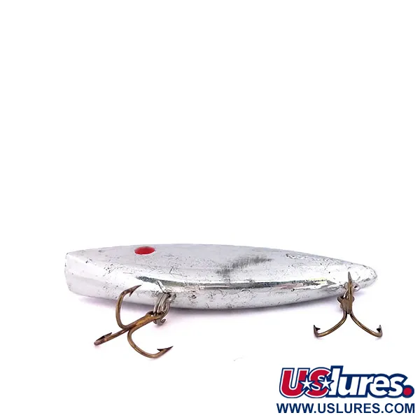 Vintage Norman N-Ticer, 3/8oz Mirror Silver / Blue fishing lure #10187