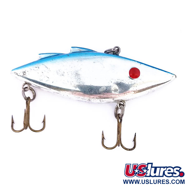 Vintage Norman N-Ticer, 3/8oz Mirror Silver / Blue fishing lure #10187