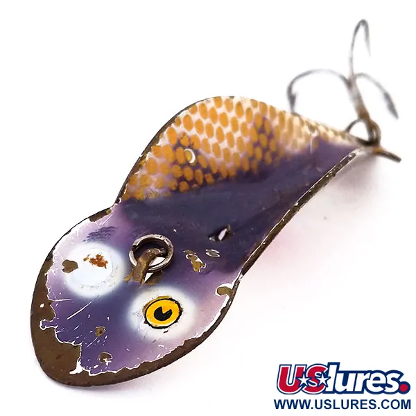 Vintage Buck Perry Spoonplug, 1/3oz Brown / Gold / Red fishing spoon #10200