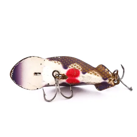 Vintage Buck Perry Spoonplug, 1/3oz Brown / Gold / Red fishing spoon #10200