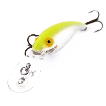 Vintage Cotton Cordell Wally Diver, 1/4oz Silver / Chartreuse fishing lure #10217