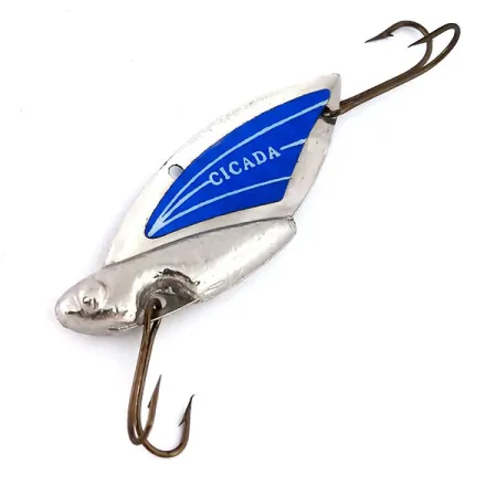 Vintage Reef Runner Cicada, 2/5oz Nickel / Blue fishing spoon #10244