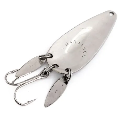 Vintage Marathon (with sonic blades), 2/5oz Nickel fishing spoon #10276
