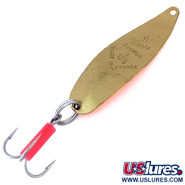 Vintage   Mepps Syclops 1, 2/5oz Orange fishing spoon #10305