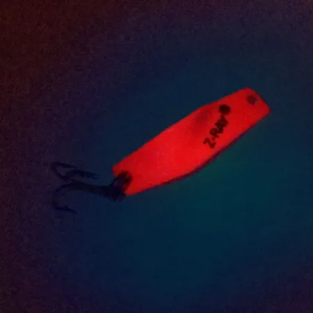Vintage Z-RAY Lures Z-Ray Model 115, 1/8oz Fluorescent Red fishing spoon #10333
