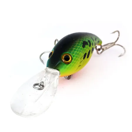 Vintage Bass Pro Shops XPS Lazer Eye Deep Diver, 2/5oz Fire Tiger fishing lure #10341
