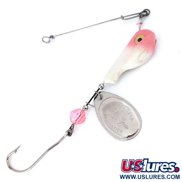 Vintage  Walleye Specialties Walley Wally spin, 3/4oz Nickel/pink fishing #17770