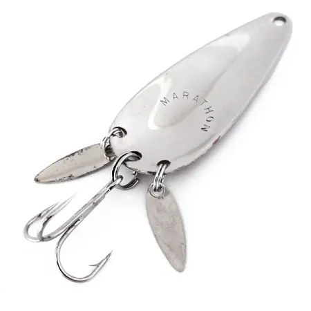 Vintage Marathon (with sonic blades), 2/5oz Red / Nickel fishing spoon #10363