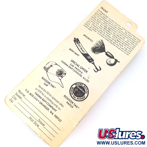  Yakima Bait Worden’s Original Rooster Tail 4, 1/4oz Silver spinning lure #10379