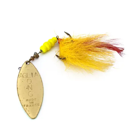 Vintage Mepps Aglia Long 4 Dressed (bucktail), 3/5oz Fluo spinning lure #10380