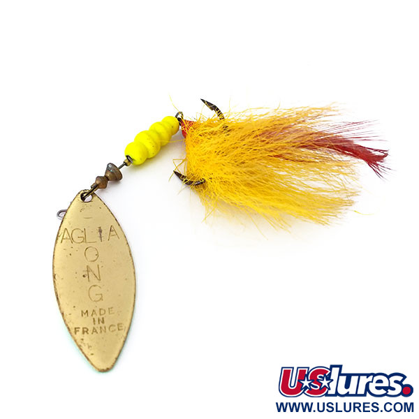 Vintage   Mepps Aglia Long 4 Dressed (bucktail), 3/5oz Fluo spinning lure #10380