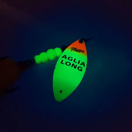 Vintage Mepps Aglia Long 4 Dressed (bucktail), 3/5oz Fluo spinning lure #10380