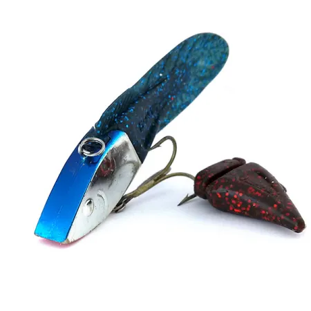 Vintage Berkley PowerBait Power Rattle Lipless, 1/2oz Silver / Red / Blue fishing lure #10396