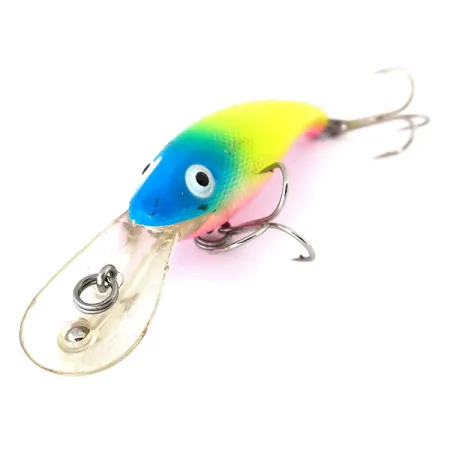 Vintage Cotton Cordell Wally Diver, 1/2oz Rainbow fishing lure #10397