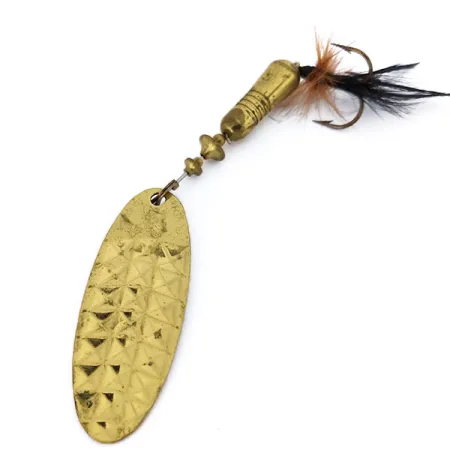 Vintage Blue Fox Whisper 3, 2/5oz Gold spinning lure #10404