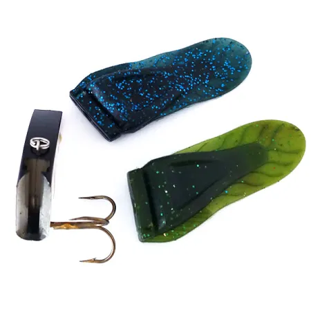 Vintage Berkley PowerBait Power Rattle (Replaceable fins), 2/3oz Mirror Silver / Blue / Green fishing lure #10411
