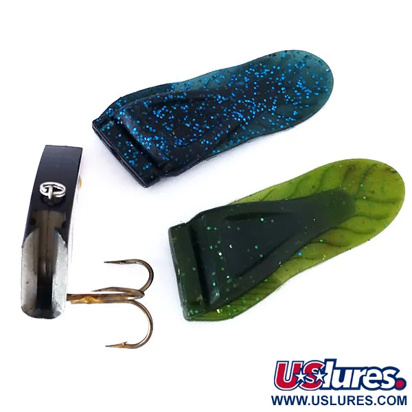 Vintage Berkley PowerBait Power Rattle (Replaceable fins), 2/3oz Mirror Silver / Blue / Green fishing lure #10411