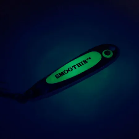 Vintage Hopkins Smoothie Jig Lure UV Glow, 2/5oz Green / Pink / Nickel fishing spoon #10424