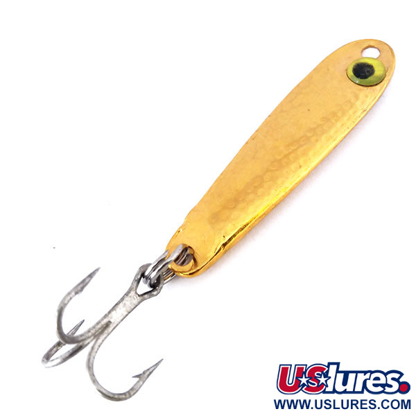 Vintage   Hopkins s1 Jig Lure, 1/3oz Hammered Gold fishing spoon #10428