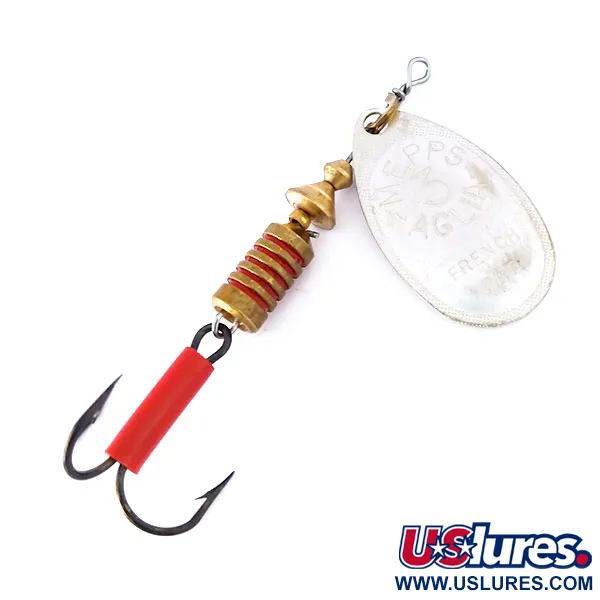 Vintage   Mepps Aglia 3, 1/4oz Silver spinning lure #10432